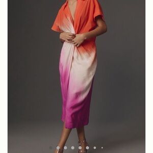 Anthropologie Vibrant Ombre Midi Dress